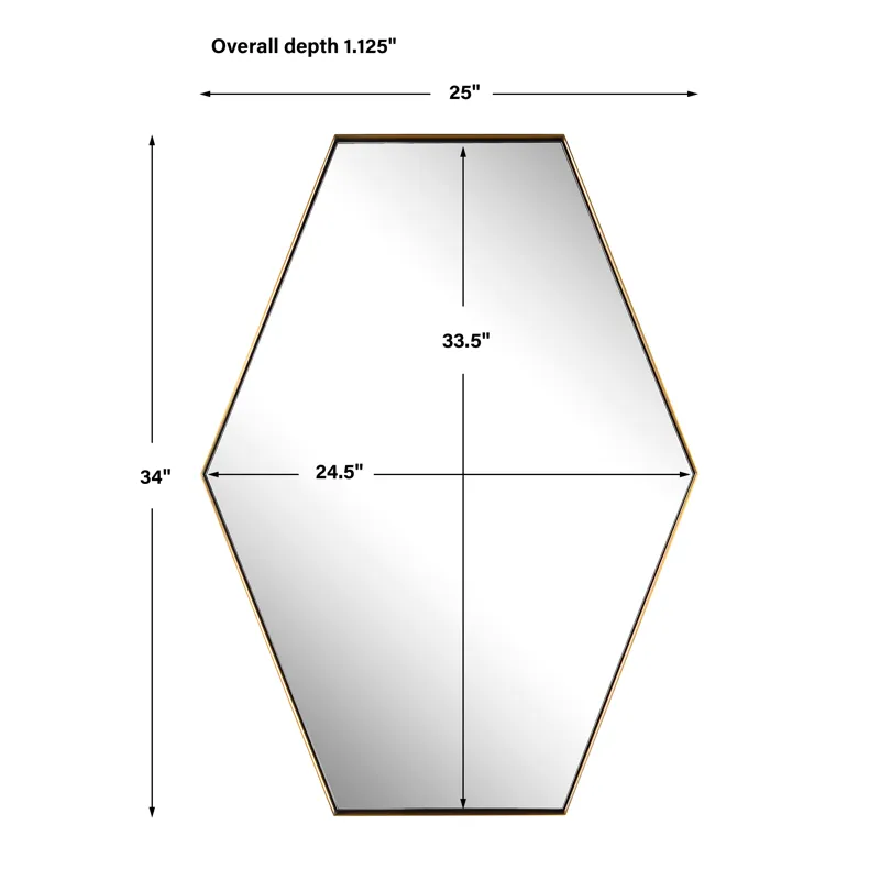 Ankara Brass Hexagon Mirror