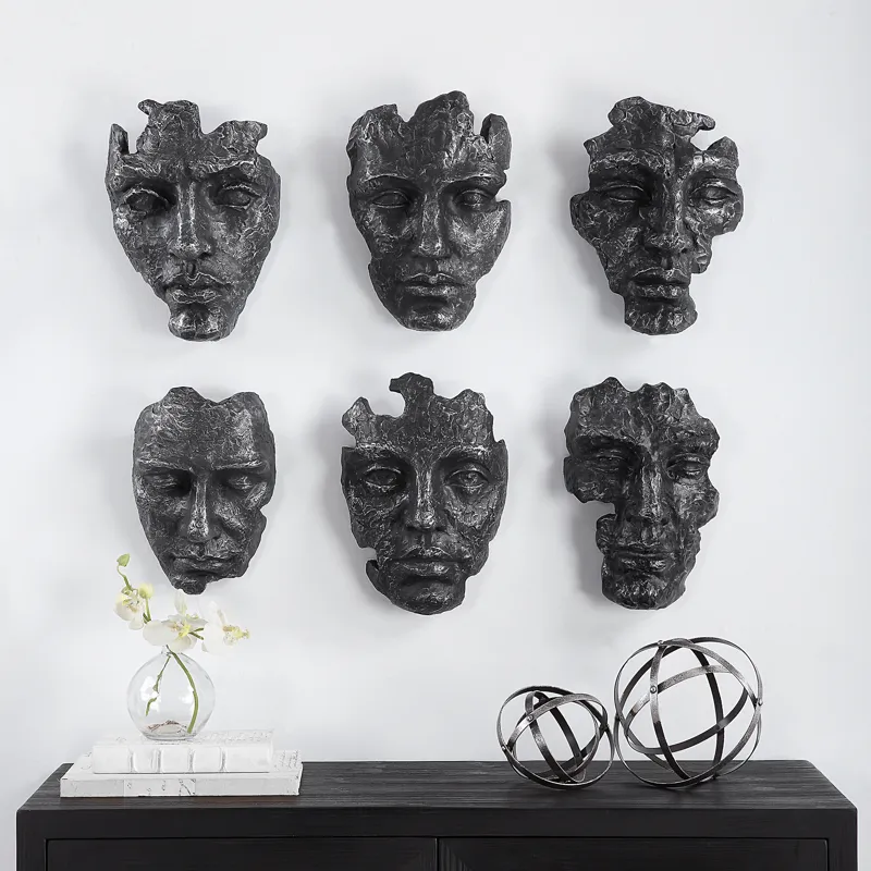 Self-Portrait Metallic Wall Decor, Set/6