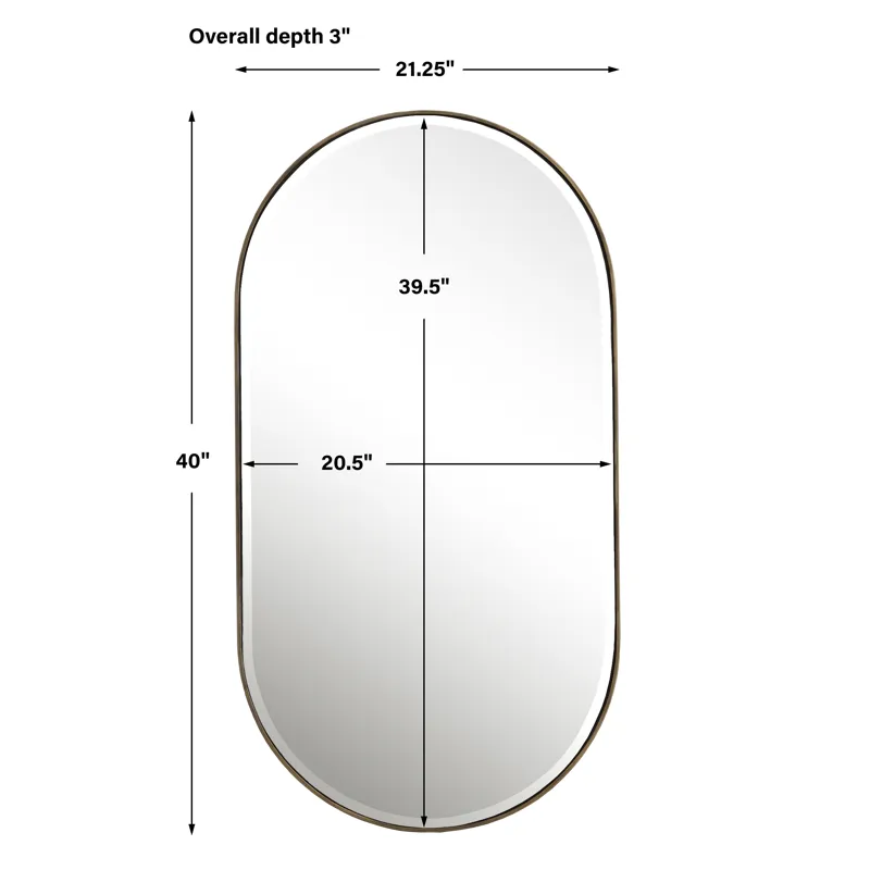 Lago Oval Gold Mirror
