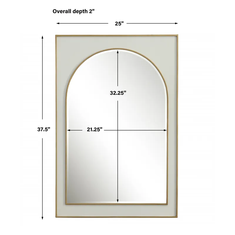 Crisanta Gloss White Arch Mirror