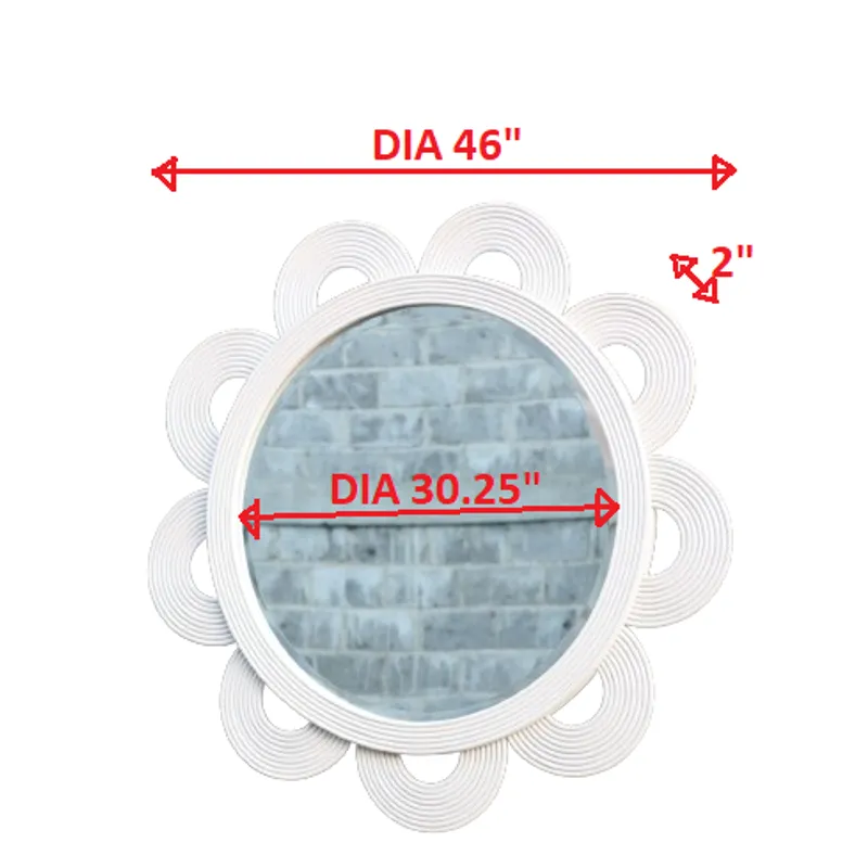 Clematis White Rattan Round Mirror