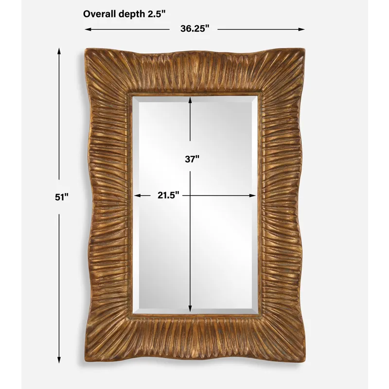Emerson Scalloped Antique Gold Mirror