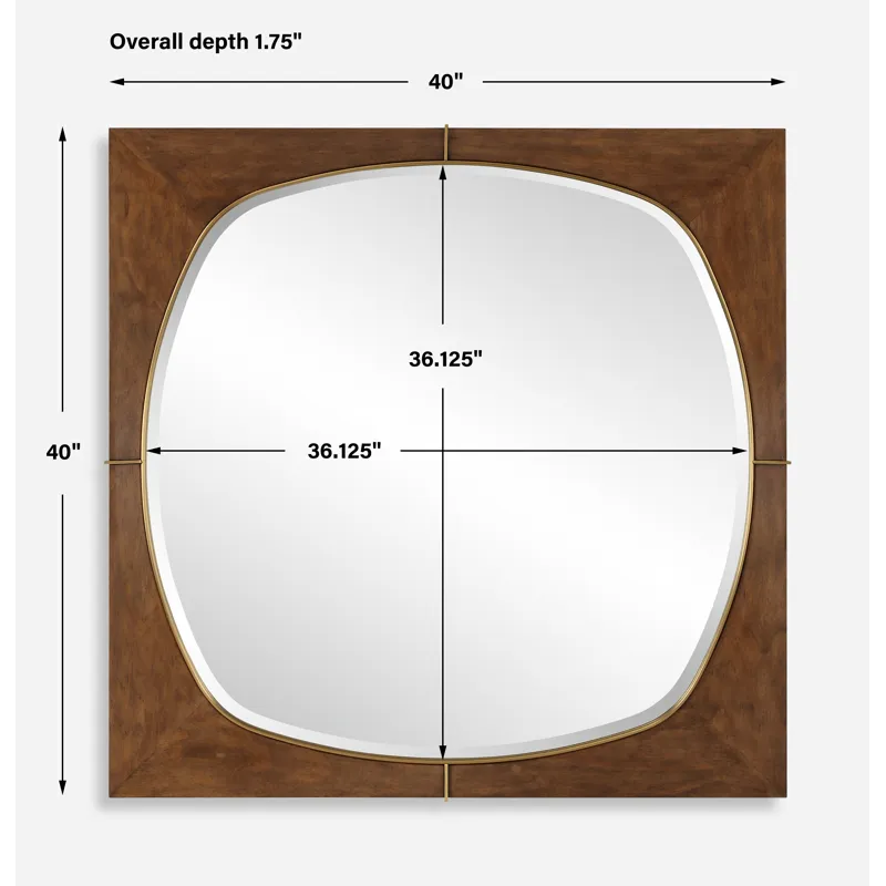 Garonne Square Walnut Mirror
