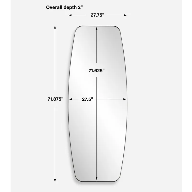Caspian Curved Black Dressing Mirror