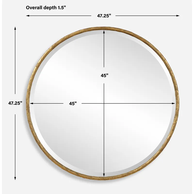 Sutton Aged Gold Round Mirror