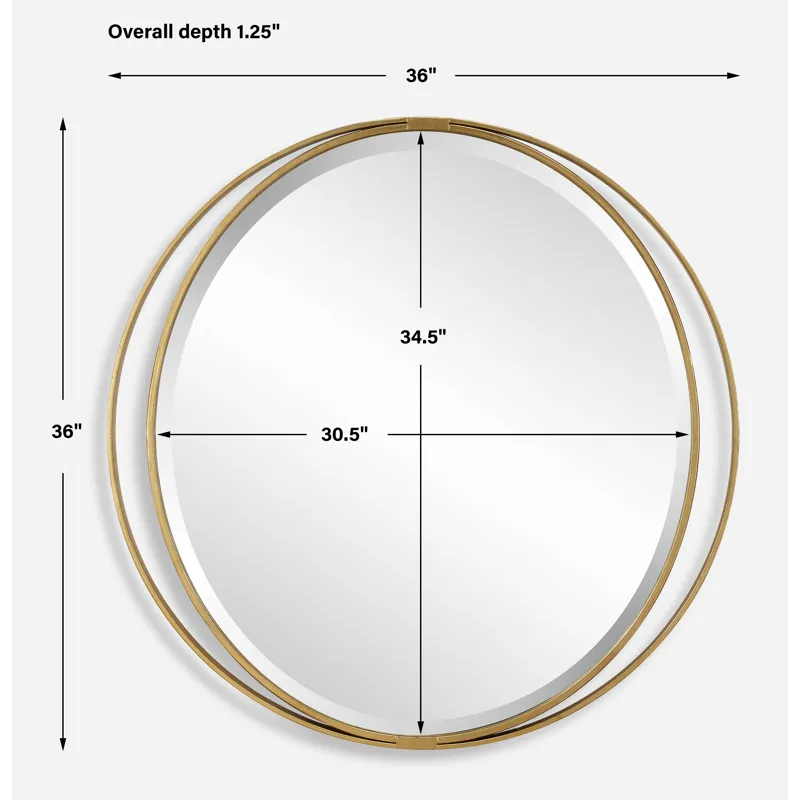 Rhodes Gold Round Mirror