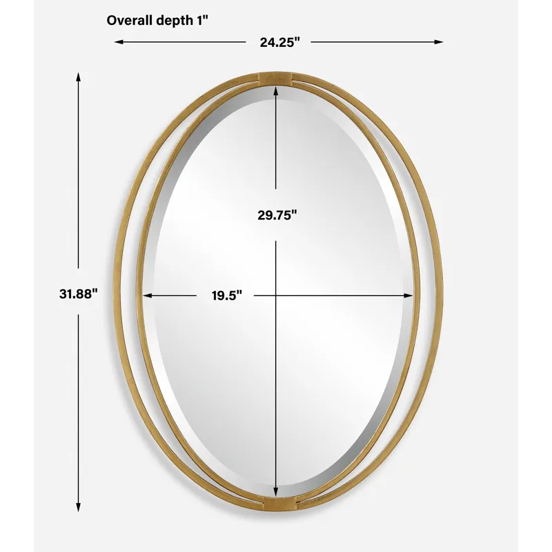 Rhodes Gold Oval Mirror