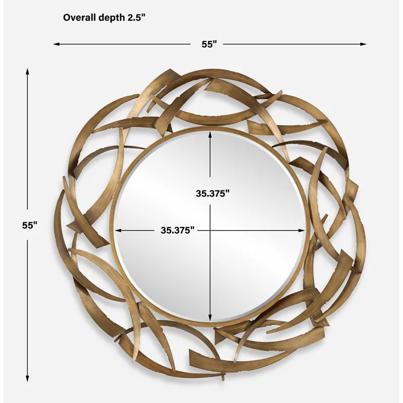 Cutting Edge Bronze Round Mirror