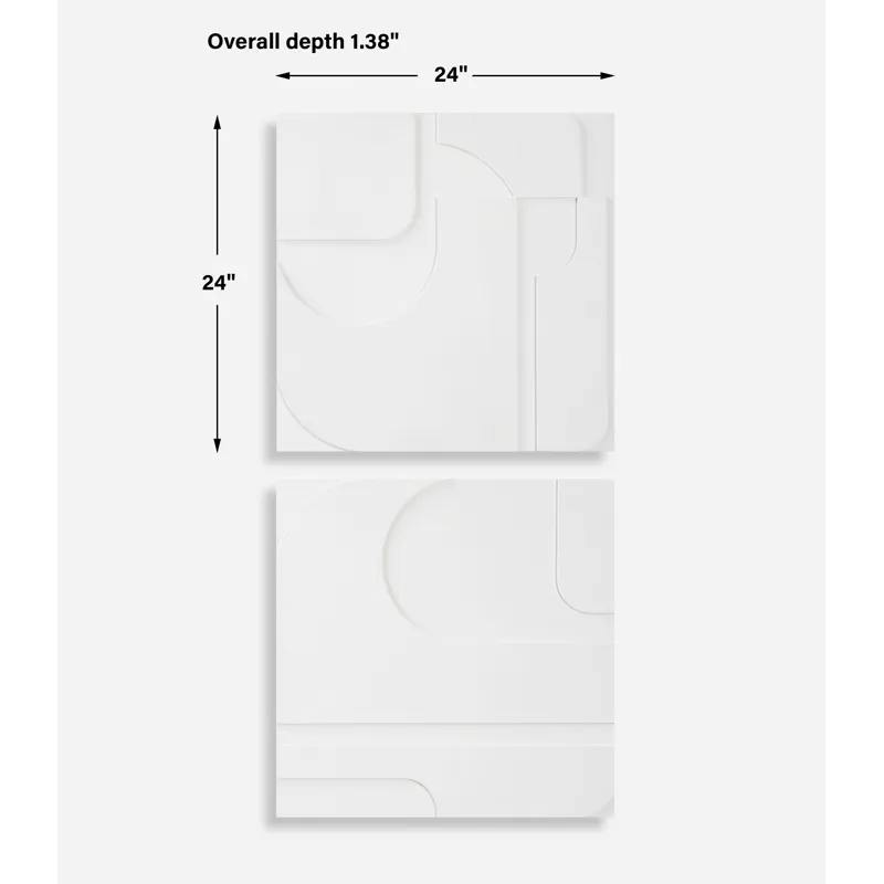 Contours White Wall Decor, S/2