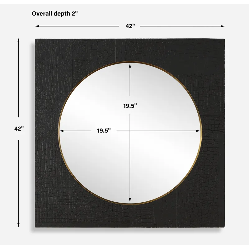 Ember Black Square Mirror