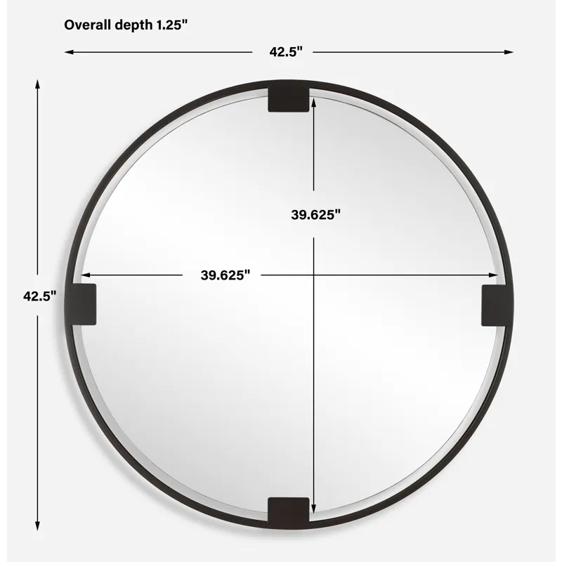 Cornelia Black Round Mirror