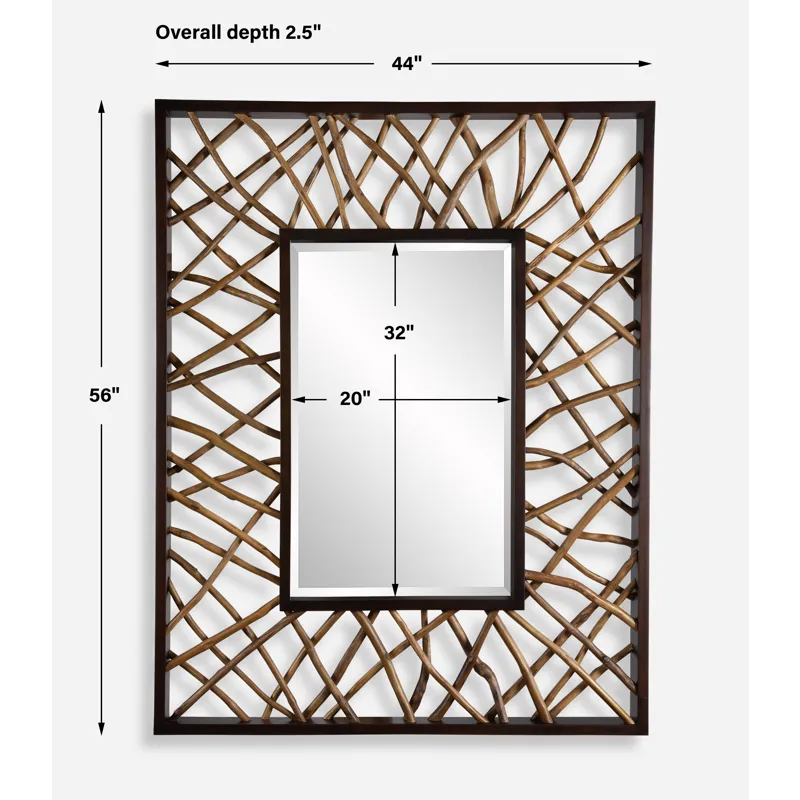 Teak Maze Rectangle Mirror