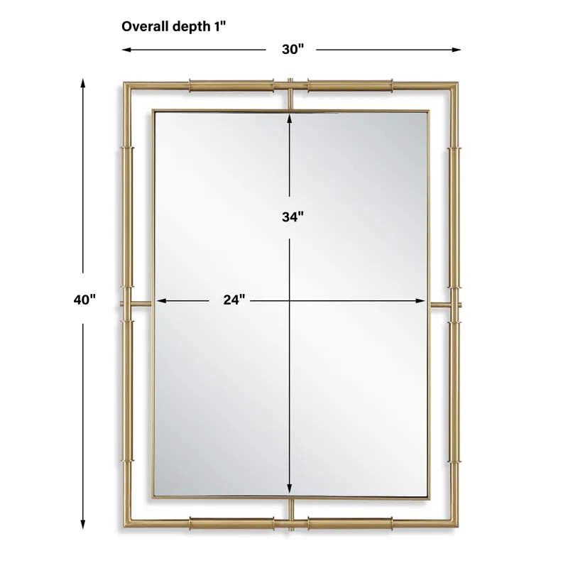 It\'s All Connected Rectangle Brass Mirror