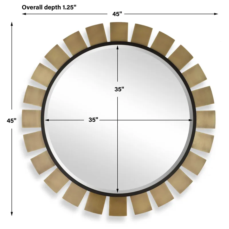 Toluca Round Brass Mirror