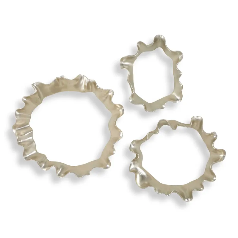 Ripple Effect Silver Wall Art Set/3