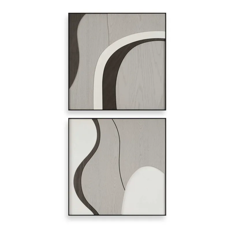 Joel Modern Wood Wall Art Set/2