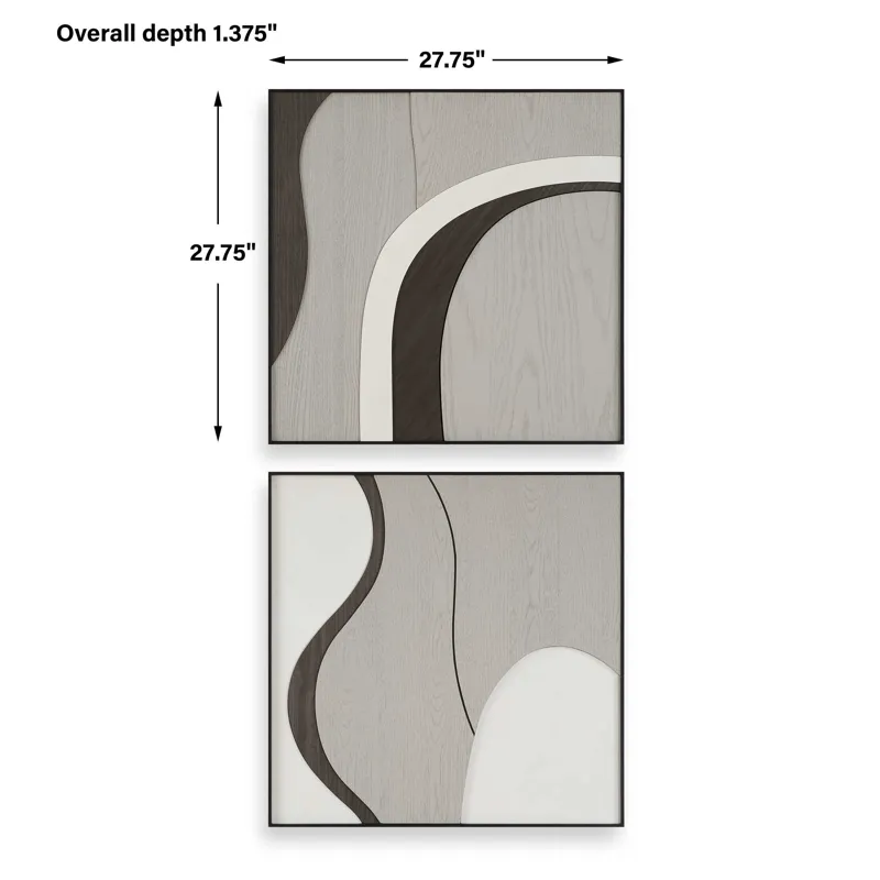 Joel Modern Wood Wall Art Set/2