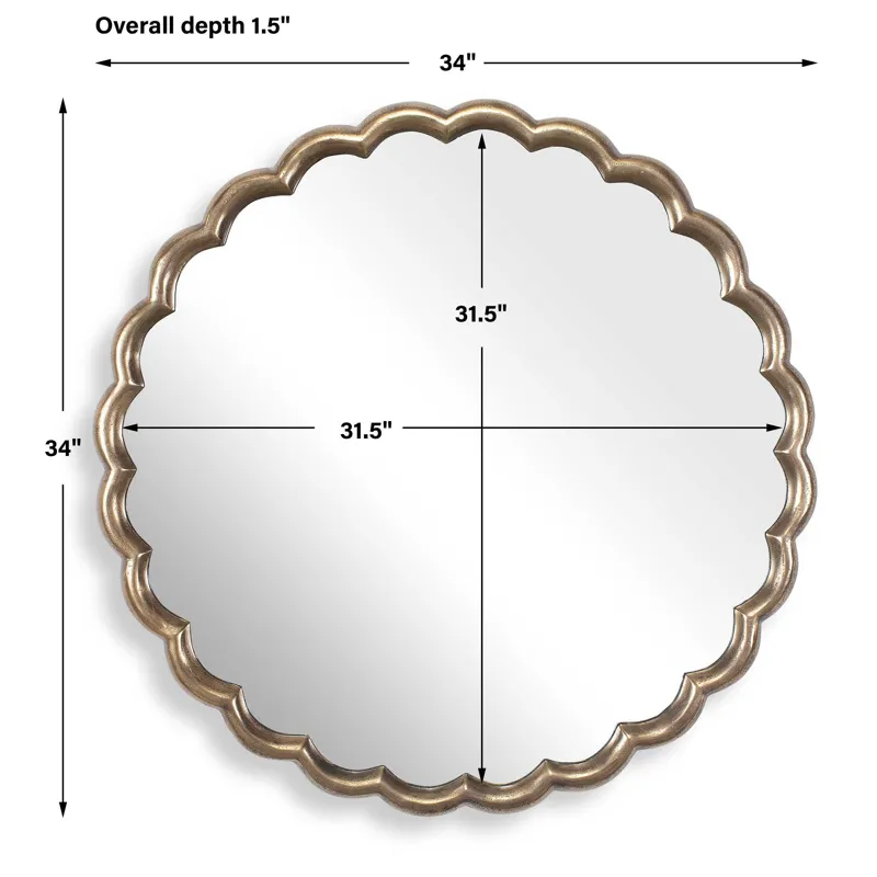 Cerrito Antique Brass Round Mirror