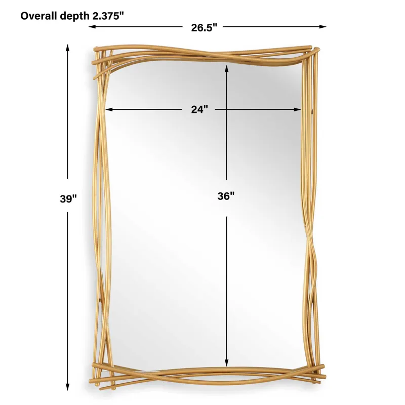 Curved Branches Gold Mirror