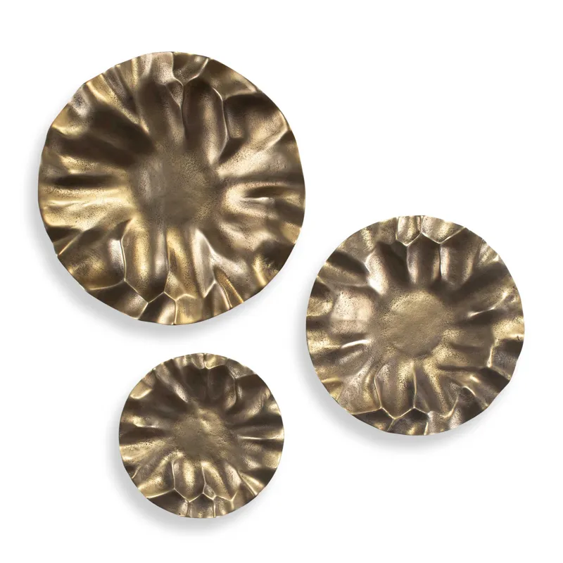 Peonia Outdoor Gold Wall Art Set/3