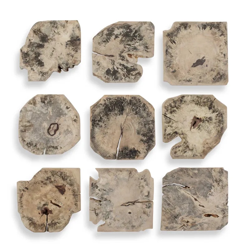 Bahati Wood Bleached Wall Decor Set/9