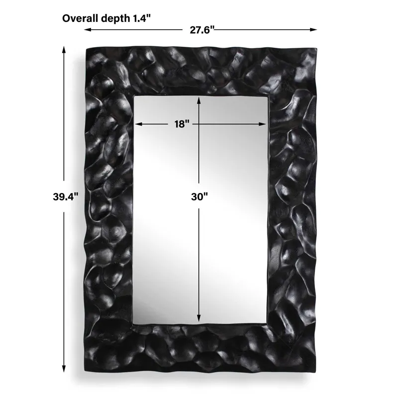Malosi Black Carved Mirror