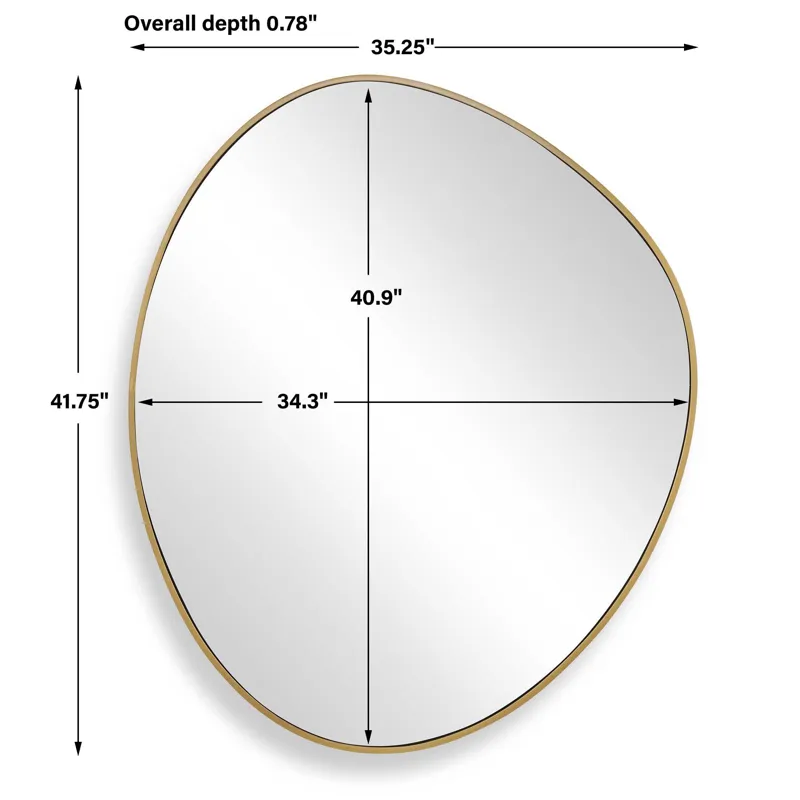 Distort Antique Brass Mirror