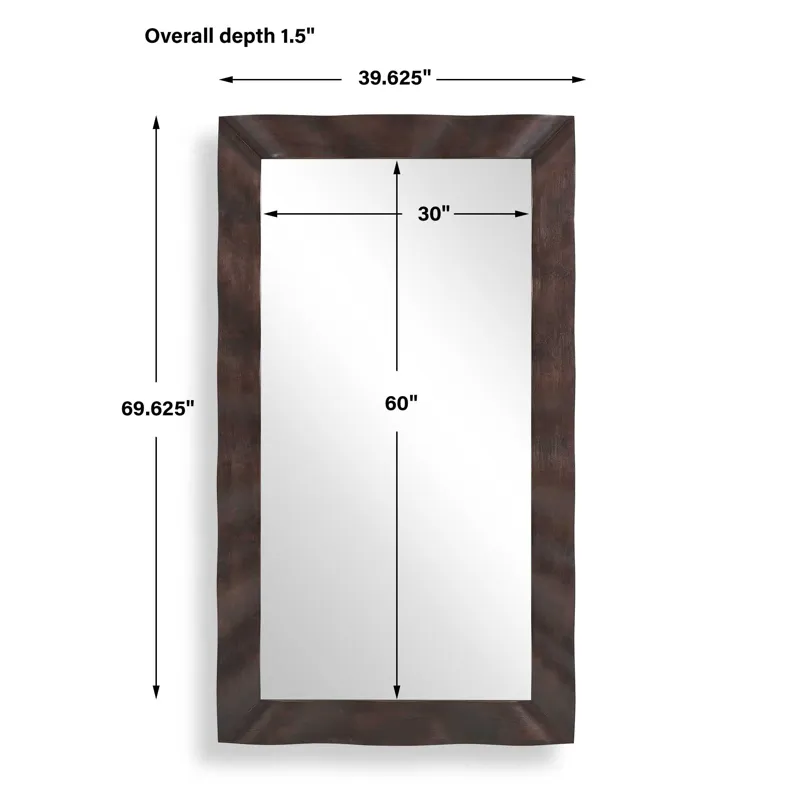 Wrinkle Wavy Wood Mirror