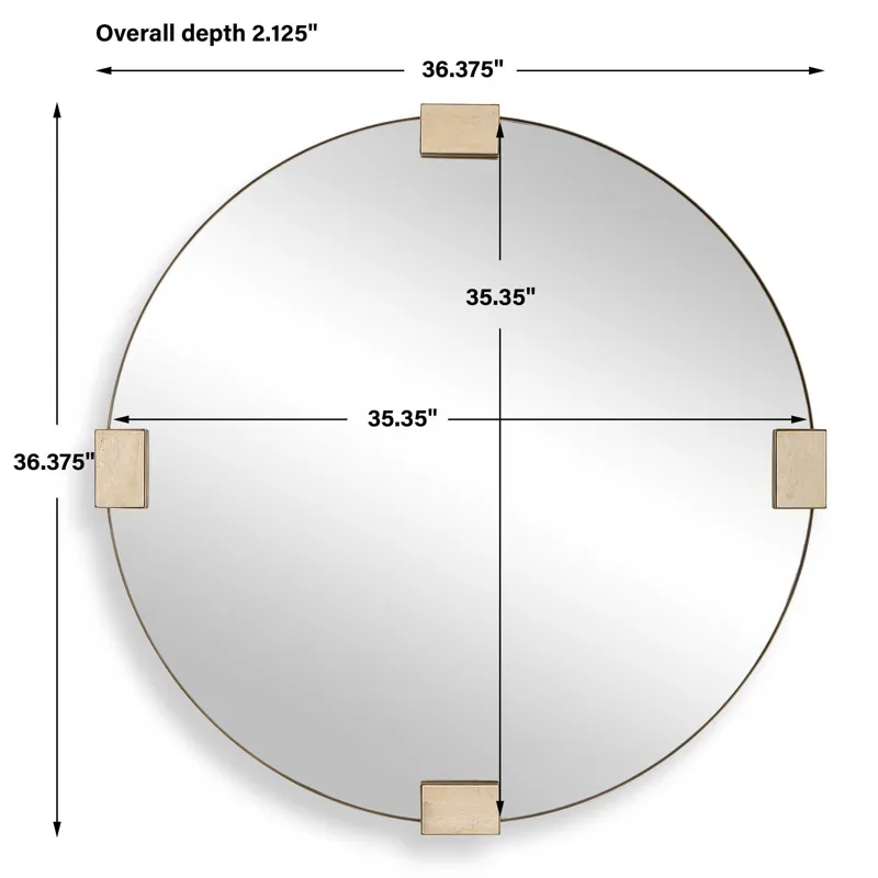 Russo Travertine Round Mirror