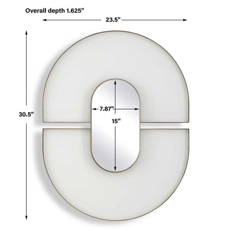 Encase Modern White Oval Mirror