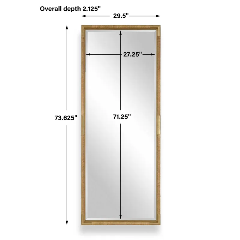 Kampar Full Length Rattan Tall Mirror