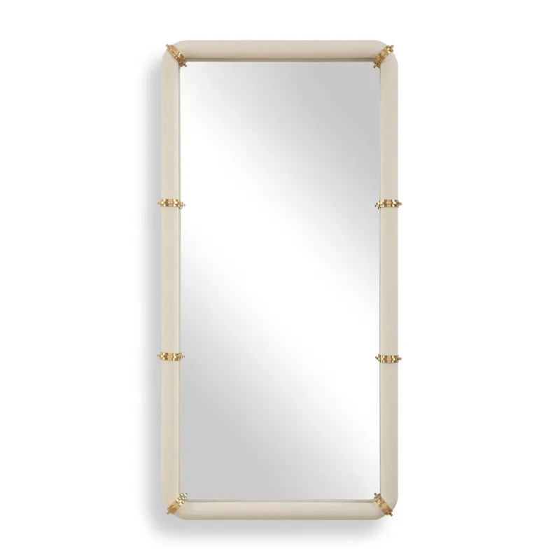 Cyprus White Leather Mirror