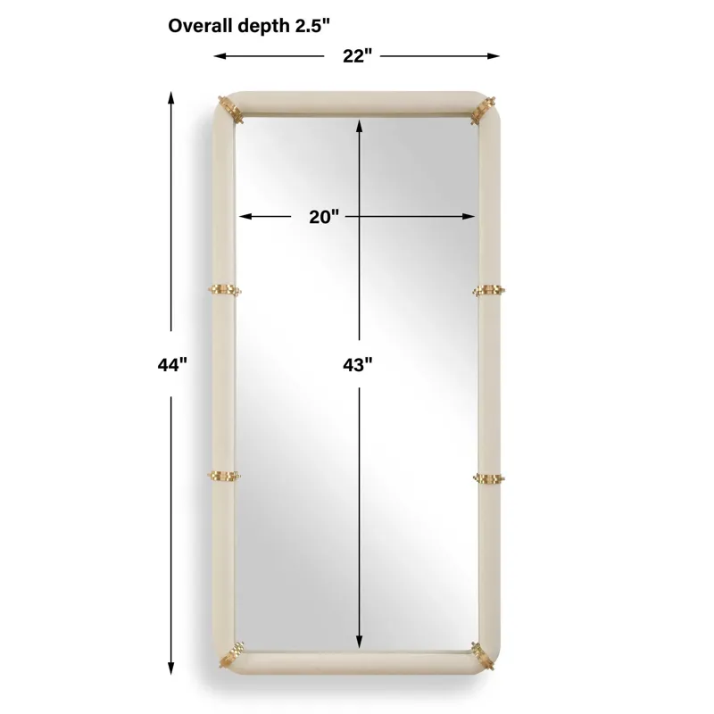 Cyprus White Leather Mirror