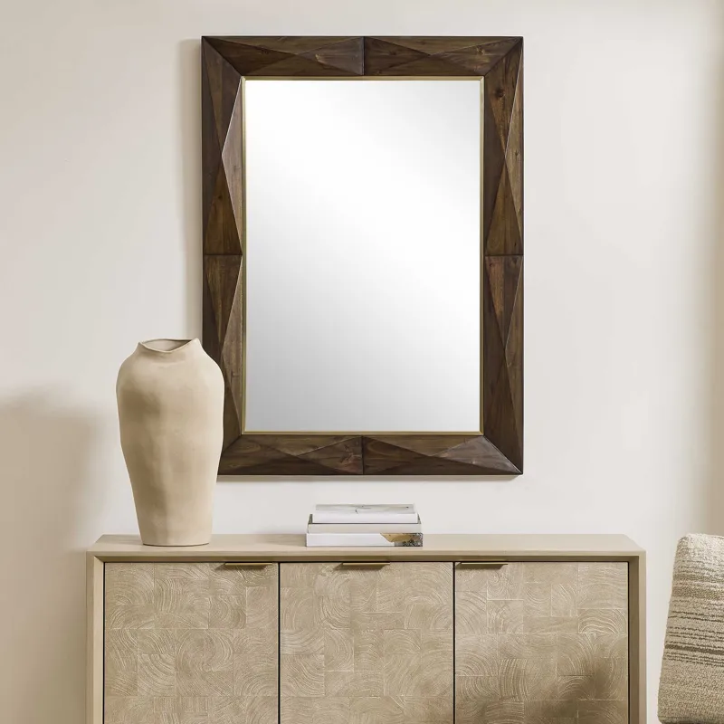 Diamond In The Rough Wood Mirror