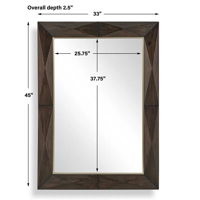 Diamond In The Rough Wood Mirror