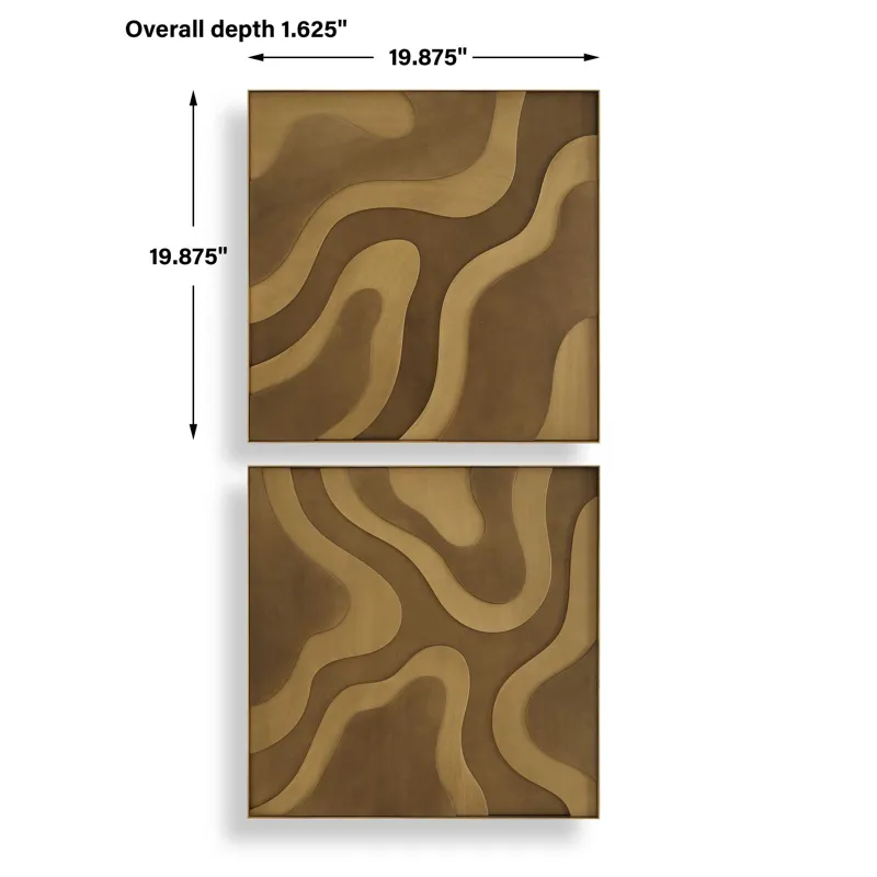 Golden Terrain Wooden Wall Decor Set/2