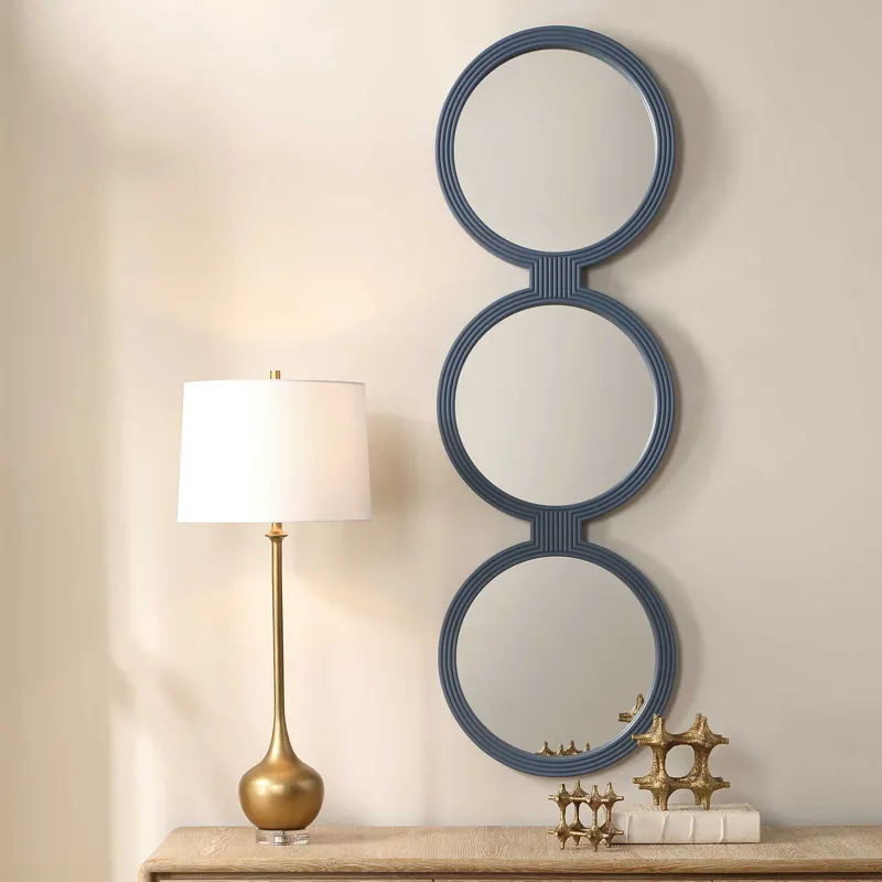 Going In Circles Blue Gray Mirror