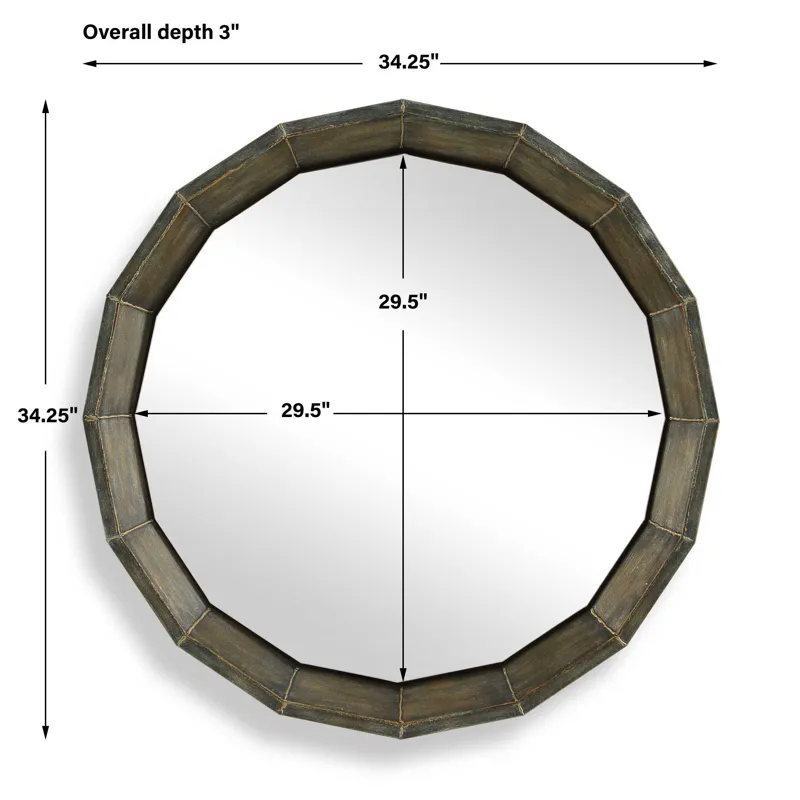 Neve Bronze Round Mirror