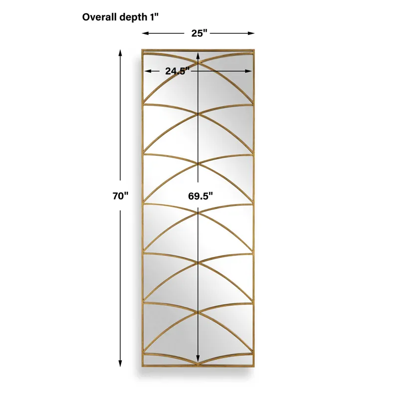 Crossed Up Gold Full Length Mirror
