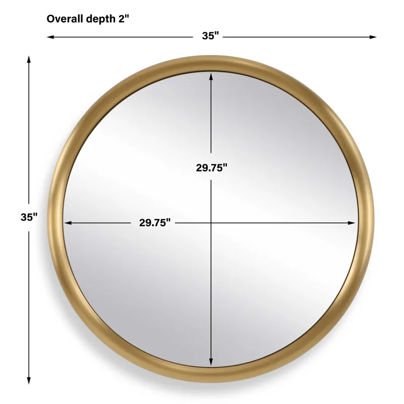 Atkinson Modern Brass Round Mirror