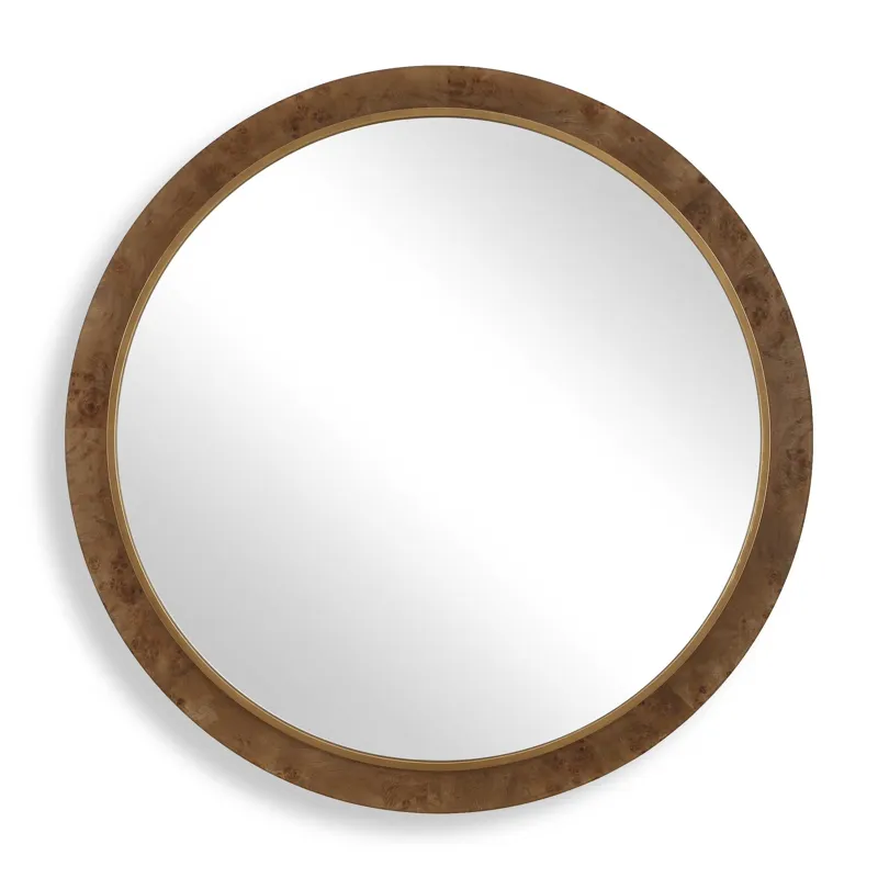 Cleveland Round Burl Wood Mirror