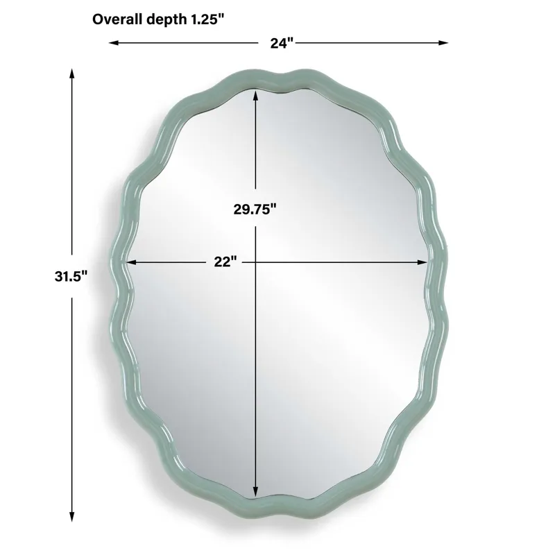 Isly Robin\'s Egg Blue Oval Mirror