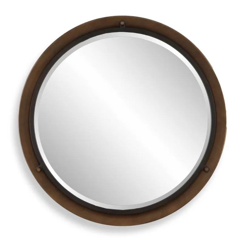 Porthole Bronze Round Mirror