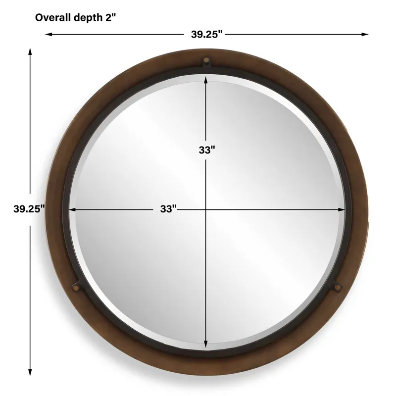 Porthole Bronze Round Mirror