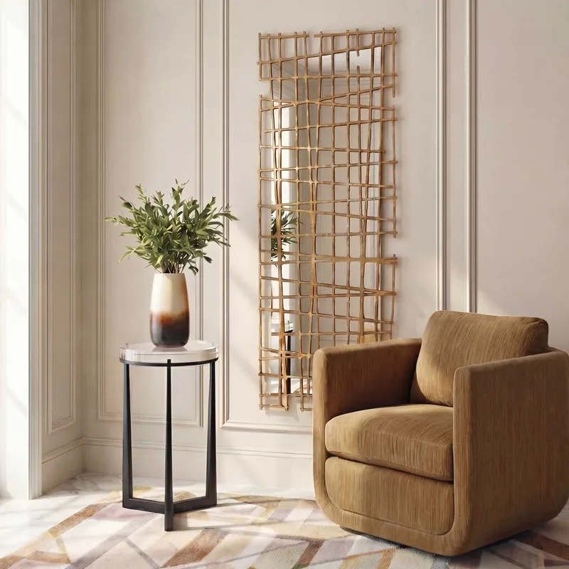 Golden Intersection Mirrored Wall Decor