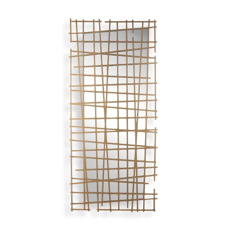 Golden Intersection Mirrored Wall Decor