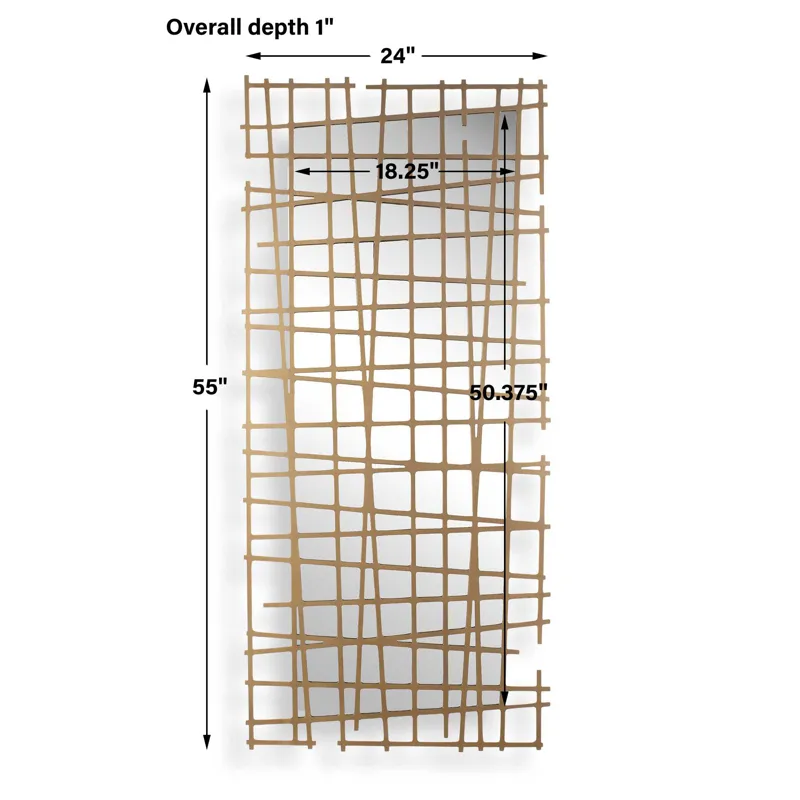 Golden Intersection Mirrored Wall Decor