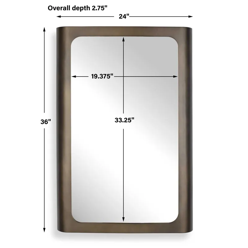 Fischer Curved Edge Gold Bronze Mirror
