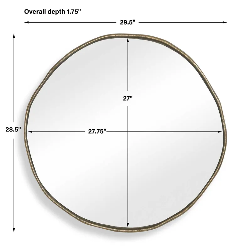 Lowen Round Brass Mirror