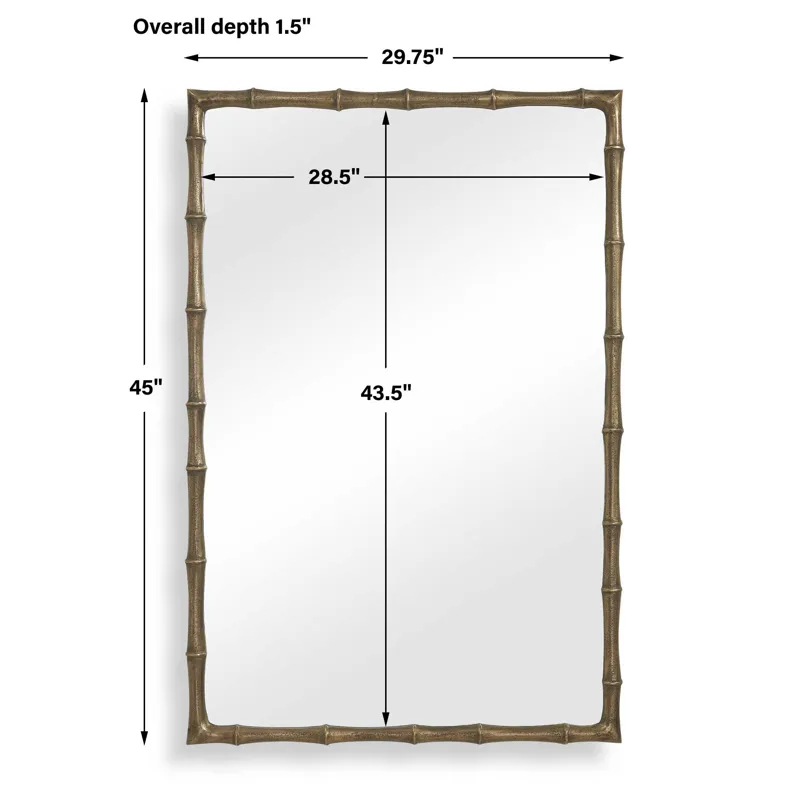 Brass Bamboo Rectangle Mirror